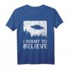 I want to believe - UFO Alien Vintage Foto Poster T-Shirt – Geschenk für UFO- und Sci-Fi-Fans zu Karneval, Weihnachten, Geburtstag oder Uni Abschluss