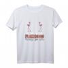 Damen T-Shirt mit Spruch 'Glotz Meine Flamingos Nicht So An' – Lustiges Flamingo Geschenk für Ehefrau, Freundin & Partyoutfit für große Oberweite