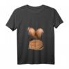 Damen Fake Bauchmuskelshirt mit Bikini-Design & Big Brüste - Lustiges Halloween und Strand T-Shirt mit V-Ausschnitt