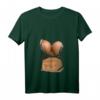 Damen Fake Bauchmuskelshirt mit Bikini-Design & Big Brüste - Lustiges Halloween und Strand T-Shirt mit V-Ausschnitt