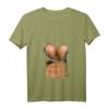 Damen Fake Bauchmuskelshirt mit Bikini-Design & Big Brüste - Lustiges Halloween und Strand T-Shirt mit V-Ausschnitt