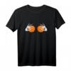Damen Halloween T-Shirt mit Kürbis und Skelett-Händen auf Brust – Lustiges Kostüm für Partys, Festivals & Events