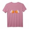 Damen Halloween T-Shirt mit Kürbis und Skelett-Händen auf Brust – Lustiges Kostüm für Partys, Festivals & Events