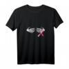 Damen Brustkrebs-Bewusstsein Schädel Brüste Hand V-Ausschnitt T-Shirt – Unterstützung für Brustkrebspatientinnen, Überlebende & Aufklärungskampagnen