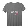 Damen Brustkrebs-Bewusstsein Schädel Brüste Hand V-Ausschnitt T-Shirt – Unterstützung für Brustkrebspatientinnen, Überlebende & Aufklärungskampagnen