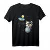 Lustiges Flache Erde T-Shirt mit Astronaut auf Einhorn - Verschwörungstheorie Humor Shirt für Skeptiker und Witzbold