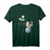 Lustiges Flache Erde T-Shirt mit Astronaut auf Einhorn - Verschwörungstheorie Humor Shirt für Skeptiker und Witzbold