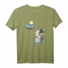 Lustiges Flache Erde T-Shirt mit Astronaut auf Einhorn - Verschwörungstheorie Humor Shirt für Skeptiker und Witzbold