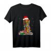 Langhaar Dachshund Weihnachten Xmas Santa Dackel T-Shirt - Lustiges Geschenk für Hundeliebhaber und Haustierfreunde zu Weihnachten und Geburtstagen