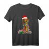 Langhaar Dachshund Weihnachten Xmas Santa Dackel T-Shirt - Lustiges Geschenk für Hundeliebhaber und Haustierfreunde zu Weihnachten und Geburtstagen