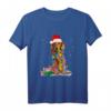 Langhaar Dachshund Weihnachten Xmas Santa Dackel T-Shirt - Lustiges Geschenk für Hundeliebhaber und Haustierfreunde zu Weihnachten und Geburtstagen