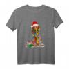 Langhaar Dachshund Weihnachten Xmas Santa Dackel T-Shirt - Lustiges Geschenk für Hundeliebhaber und Haustierfreunde zu Weihnachten und Geburtstagen