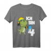 Kinder 4. Geburtstag Feuerwehr Junge Dino Dinosaurier T-Shirt - Lustiges Geburtstagsoutfit für kleine Feuerwehrleute und Dino-Fans