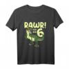 Kinder Dino T-Shirt zum 6. Geburtstag - Lustiges T-Rex Dinosaurier Shirt für Jungen mit 'Rawr! Ich bin 6' Motiv