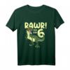 Kinder Dino T-Shirt zum 6. Geburtstag - Lustiges T-Rex Dinosaurier Shirt für Jungen mit 'Rawr! Ich bin 6' Motiv