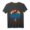 Kinder Geburtstagsshirt 4 Jahre Junge Dinosaurier - Lustiges Dino T-Shirt mit 'Vorsicht, ich bin schon 4' Motiv für den besonderen Geburtstag