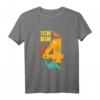 Kinder Dino Geschenk zum 4. Geburtstag - Lustiges Dinosaurier T-Shirt für Jungen, perfekte Geschenkidee für Dino-Fans und Geburtstagsfeier-Deko