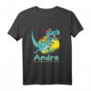 Kinder Andre Geschenk Name Dinosaurier T-Shirt – Personalisiertes Geburtstags- und Einschulungsgeschenk für Jungs