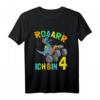 Ich Bin 4 Jahre T-Rex Monster Truck Dinosaurier T-Shirt – Perfektes Dino-Geschenk zum vierten Geburtstag für Jungen und Mädchen
