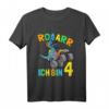 Ich Bin 4 Jahre T-Rex Monster Truck Dinosaurier T-Shirt – Perfektes Dino-Geschenk zum vierten Geburtstag für Jungen und Mädchen