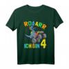 Ich Bin 4 Jahre T-Rex Monster Truck Dinosaurier T-Shirt – Perfektes Dino-Geschenk zum vierten Geburtstag für Jungen und Mädchen