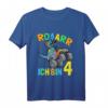 Ich Bin 4 Jahre T-Rex Monster Truck Dinosaurier T-Shirt – Perfektes Dino-Geschenk zum vierten Geburtstag für Jungen und Mädchen