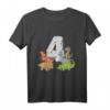 Kinder Dinosaurier T-Shirt zum 4. Geburtstag - Bunte Dino-Designs für Jungen & Mädchen, Dino-Liebhaber Geschenkidee