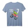 Kinder Geburtstag T-Shirt für 7-Jährige - Dinosaurier & Monster Truck Motiv für Jungen und Mädchen, klassisch geschnitten