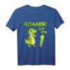 Kinder Geburtstags T-Shirt Roar Ich Bin 1 Dinosaurier – Süßes Dino-Outfit für den ersten Geburtstag von Jungen und Mädchen