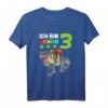 Kinder Geburtstagsshirt 3 Jahre Jungen Dinosaurier T-Rex - Lustiges Dino T-Shirt für Geburtstagsgeschenke, Weihnachten & Einschulung