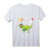 Kinder Geburtstag T-Shirt für Jungen und Mädchen mit 5 Dinosauriern - Klassisch geschnitten, doppelt genähter Saum