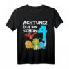Kinder T-Shirt zum 4. Geburtstag mit Dinosaurier-Motiv – Lustiges Dino Geschenk für Jungen & Dino Liebhaber