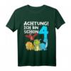 Kinder T-Shirt zum 4. Geburtstag mit Dinosaurier-Motiv – Lustiges Dino Geschenk für Jungen & Dino Liebhaber