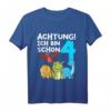 Kinder T-Shirt zum 4. Geburtstag mit Dinosaurier-Motiv – Lustiges Dino Geschenk für Jungen & Dino Liebhaber
