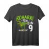Kinder Dino Geburtstag T-Shirt für Jungen & Mädchen, 9 Jahre alt, Dino-Design für Geburtstagsfeiern & Dino-Partys