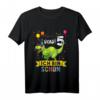 Kinder Dinosaurier T-Shirt für 5 Jahre Geburtstag - Lustiges Dino-Shirt für Jungen und Mädchen