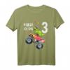 Kinder T-Shirt zum 3. Geburtstag mit Dinosaurier und Monster Truck Motiv für Jungen und Mädchen