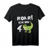 Kinder Geburtstag T-Shirt für 4 Jahre Junge mit Dinosaurier Motiv - Lustiges Dino Geschenk für den Kindergeburtstag