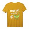 Kinder Geburtstag T-Shirt für 4 Jahre Junge mit Dinosaurier Motiv - Lustiges Dino Geschenk für den Kindergeburtstag