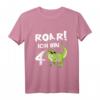 Kinder Geburtstag T-Shirt für 4 Jahre Junge mit Dinosaurier Motiv - Lustiges Dino Geschenk für den Kindergeburtstag
