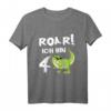 Kinder Geburtstag T-Shirt für 4 Jahre Junge mit Dinosaurier Motiv - Lustiges Dino Geschenk für den Kindergeburtstag