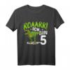 Kinder 5. Geburtstag Dino Dinosaurier T-Shirt - Cooles Geburtstagsoutfit für Dino-Fans und Dino-Motto-Partys