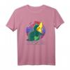 Papagei ästhetischer Vaporwave Nymphensittich Dinosaurier T-Shirt – Lustiges Geschenk für Vogel- und Meme-Fans, Retro-Design