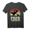 Papásaurus Dinosaurier Drillinge Vater Trex Dino Papa Saurus T-Shirt – Coole Familiengeschenke zum Vatertag & Partnerlook Outfit für Vater und Kinder