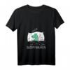 Damen Sleepysaurus Schlafshirt mit lustigem Dinosaurier Spruch – Bequemes V-Ausschnitt Schlafshirt für müde Morgen & Geschenkidee für Langschläfer