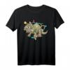 Weihnachts-Triceratops T-Shirt mit LED-Lichtern – Lustiges Dinosaurier-Shirt für Kinder, Jungen und Herren zum Feiertag