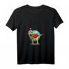 Damen Dinosanta - Dinosaurier Weihnachtsmann Weihnachts-T-Shirt mit V-Ausschnitt für festliche Mode