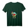 Damen Dinosanta - Dinosaurier Weihnachtsmann Weihnachts-T-Shirt mit V-Ausschnitt für festliche Mode