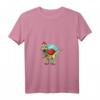 Damen Dinosanta - Dinosaurier Weihnachtsmann Weihnachts-T-Shirt mit V-Ausschnitt für festliche Mode