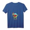 Damen Dinosanta - Dinosaurier Weihnachtsmann Weihnachts-T-Shirt mit V-Ausschnitt für festliche Mode